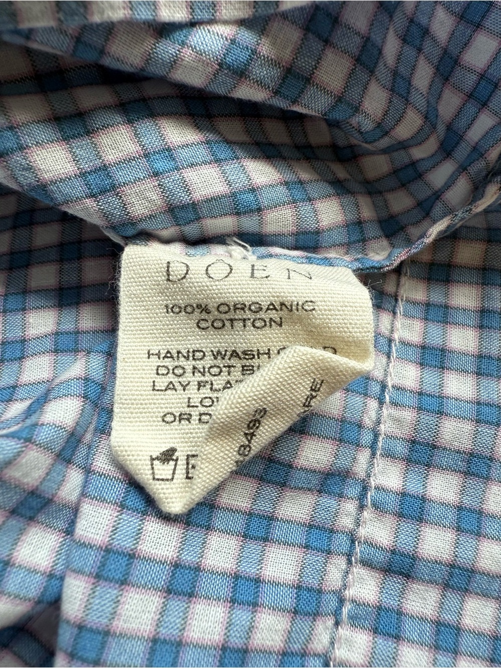 NWOT Dôen - Jane Blouse Blue Gingham - Picture 5 of 5